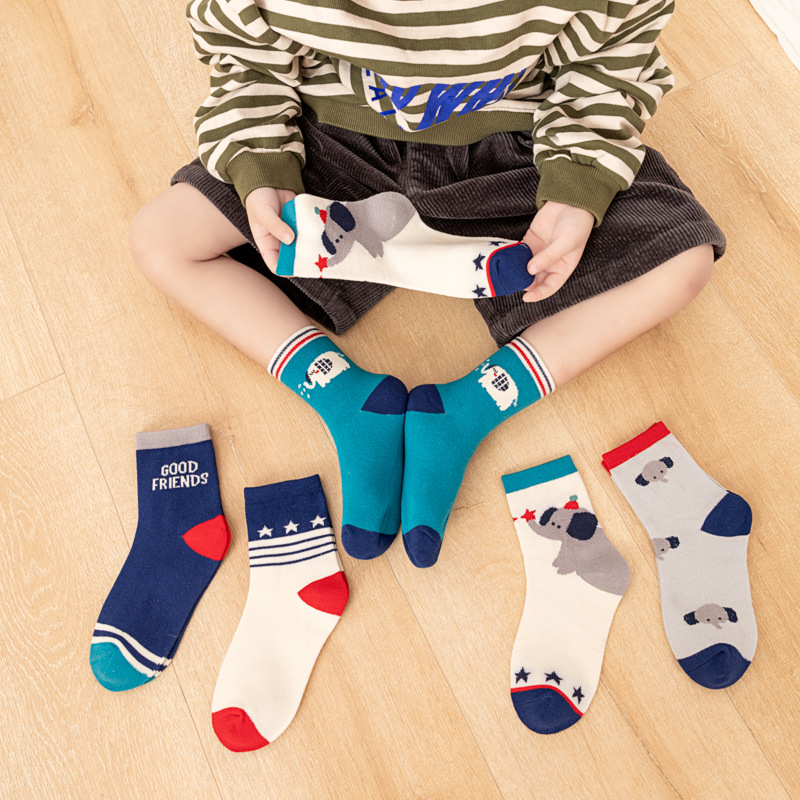 5‑Pack Kids Boys Socks Cartoon - Cotton Crew Sock Pack ulasan dan harga